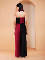 Womens Maroon Regular Jumpsuits