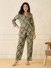 Womens Green Regular Co-ords