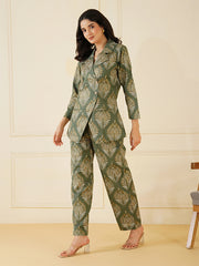 Womens Green Regular Co-ords