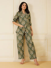 Womens Green Regular Co-ords