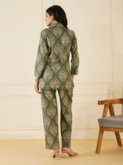 Womens Green Regular Co-ords