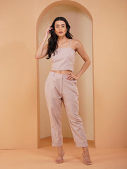 Womens Beige Regular Co-ords