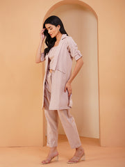 Womens Beige Regular Co-ords