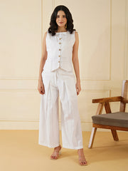 Womens White Regular Co-ords