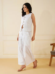 Womens White Regular Co-ords