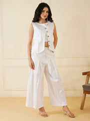 Womens White Regular Co-ords