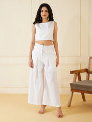 Womens White Regular Co-ords