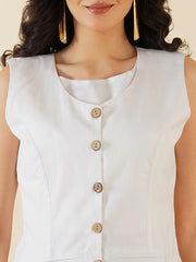 Womens White Regular Co-ords