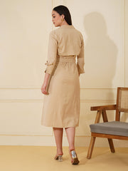 Womens Beige Regular Dress