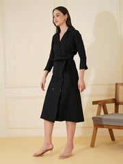 Womens Black Regular Dress