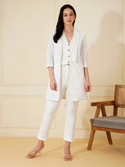Womens White Regular Co-ords