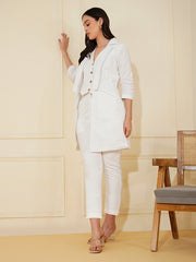 Womens White Regular Co-ords