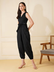 Womens Black Regular Jumpsuits