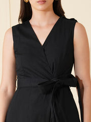 Womens Black Regular Jumpsuits