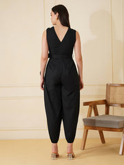 Womens Black Regular Jumpsuits