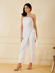 Womens White Regular Jumpsuits