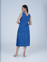 Womens Blue A-line Dress