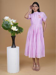 Womens Purple  Flared Dress