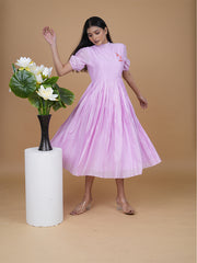 Womens Purple  Flared Dress