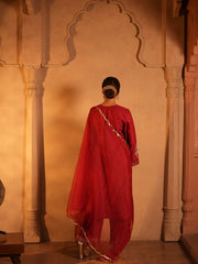 Womens Red Regular Kurti Sets
