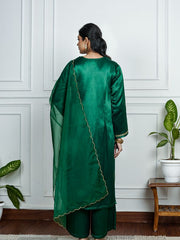 Womens Green Regular Kurti Sets