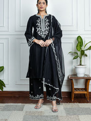 Womens Black Regular Kurti Sets