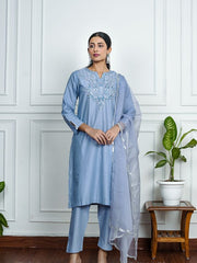 Womens Blue Regular Co-ords