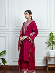 Womens Red Regular Kurti Sets