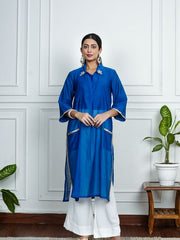 Womens Blue Regular Kurti