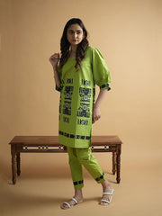 Womens Green  Straight Co-ords