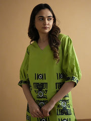 Womens Green  Straight Co-ords
