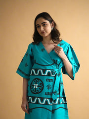 Womens Blue Straight Co-ords