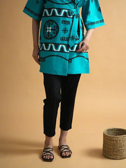 Womens Blue Straight Co-ords