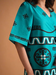 Womens Blue Straight Co-ords