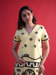 Womens Yellow  A-line Co-ords