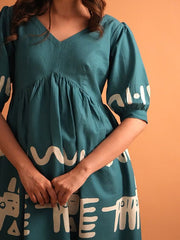 Womens Blue Flared Co-ords