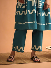 Womens Blue Flared Co-ords