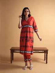 Womens Red  Straight Co-ords