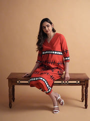 Womens Red  Straight Co-ords