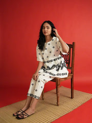 Womens White  Flared Co-ords