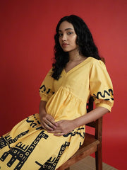Womens Yellow  Flared Co-ords