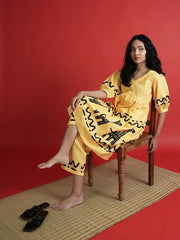 Womens Yellow  Flared Co-ords