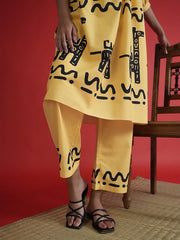 Womens Yellow  Flared Co-ords