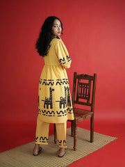 Womens Yellow  Flared Co-ords