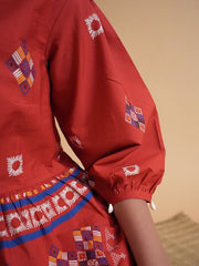 Womens Red  Flared Co-ords