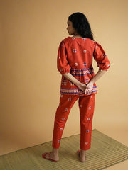 Womens Red  Flared Co-ords