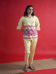 Womens Yellow  Straight Co-ords