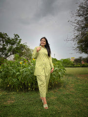 Womens Green Regular Co-ords