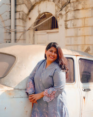 Womens Grey Regular Kurti