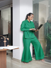 Womens Green Regular Co-ords